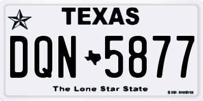TX license plate DQN5877