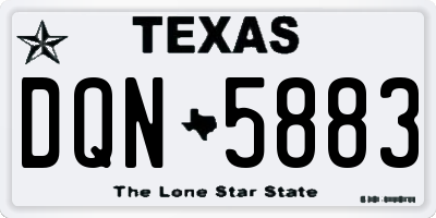 TX license plate DQN5883