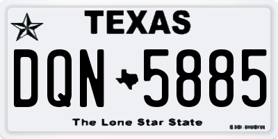 TX license plate DQN5885