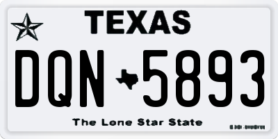 TX license plate DQN5893