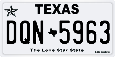 TX license plate DQN5963