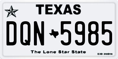 TX license plate DQN5985