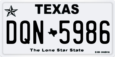 TX license plate DQN5986