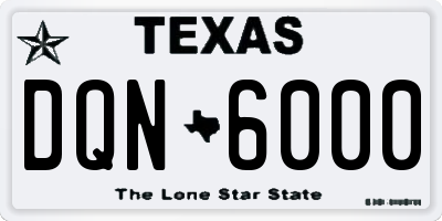 TX license plate DQN6000
