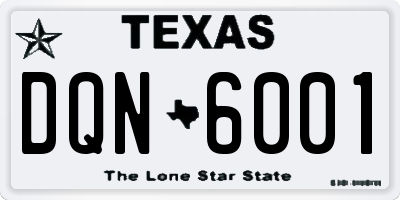 TX license plate DQN6001