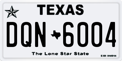 TX license plate DQN6004