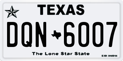 TX license plate DQN6007