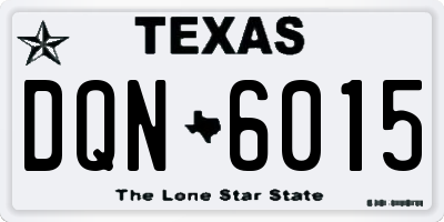 TX license plate DQN6015
