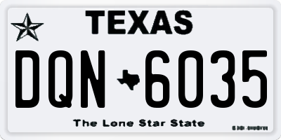 TX license plate DQN6035