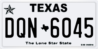 TX license plate DQN6045