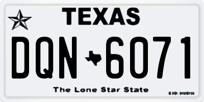 TX license plate DQN6071
