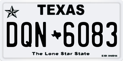 TX license plate DQN6083