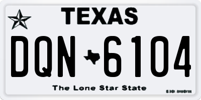 TX license plate DQN6104