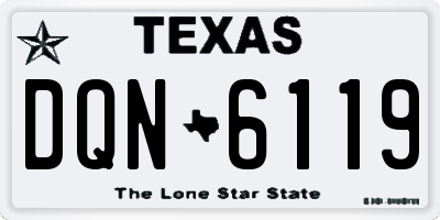 TX license plate DQN6119