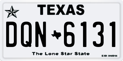 TX license plate DQN6131