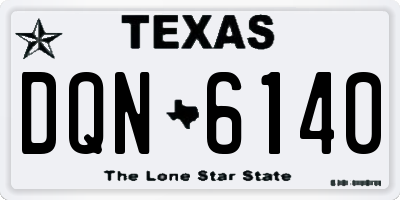 TX license plate DQN6140
