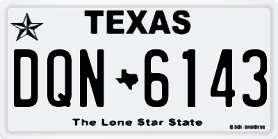 TX license plate DQN6143