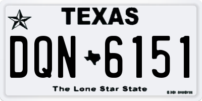 TX license plate DQN6151