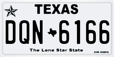 TX license plate DQN6166