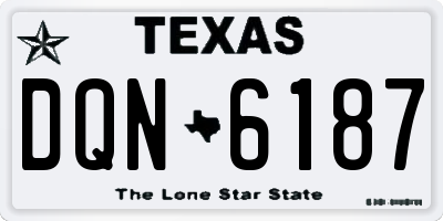 TX license plate DQN6187