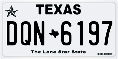 TX license plate DQN6197