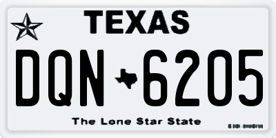 TX license plate DQN6205