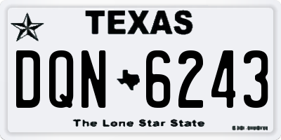 TX license plate DQN6243