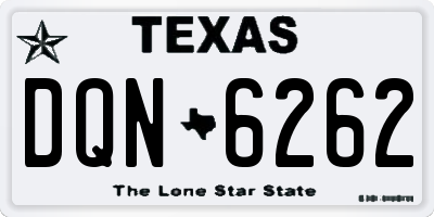 TX license plate DQN6262