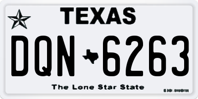 TX license plate DQN6263