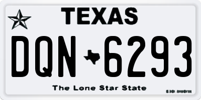 TX license plate DQN6293