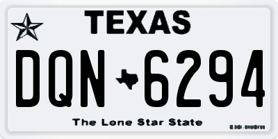 TX license plate DQN6294