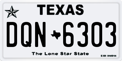 TX license plate DQN6303