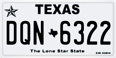 TX license plate DQN6322