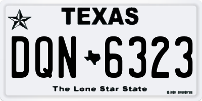 TX license plate DQN6323