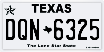 TX license plate DQN6325