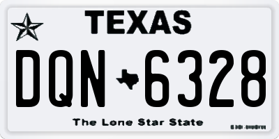 TX license plate DQN6328