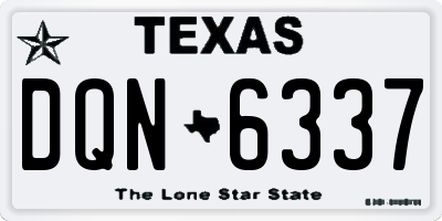 TX license plate DQN6337