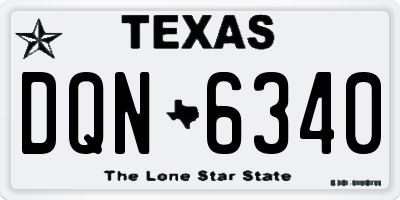TX license plate DQN6340