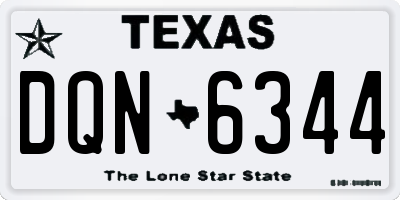TX license plate DQN6344