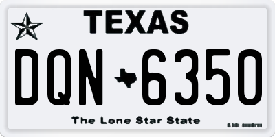 TX license plate DQN6350