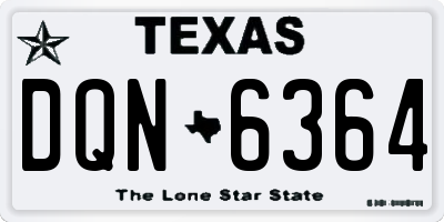 TX license plate DQN6364
