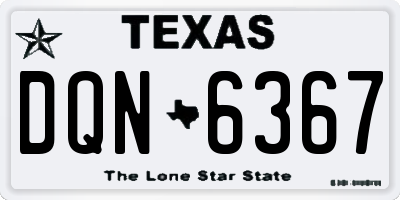 TX license plate DQN6367