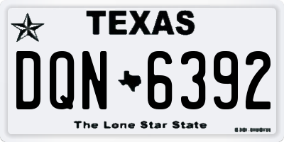 TX license plate DQN6392