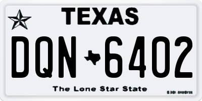 TX license plate DQN6402