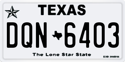 TX license plate DQN6403