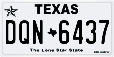 TX license plate DQN6437