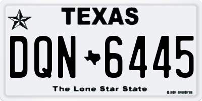 TX license plate DQN6445