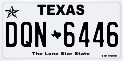 TX license plate DQN6446