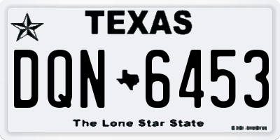 TX license plate DQN6453