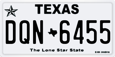 TX license plate DQN6455